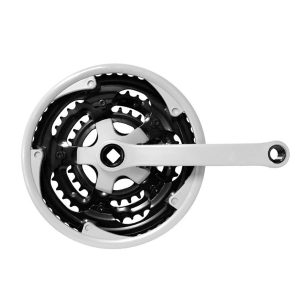 VOLANTE MTB GRIS/NEGRO 28/38/48  C/CUBRE CADENA