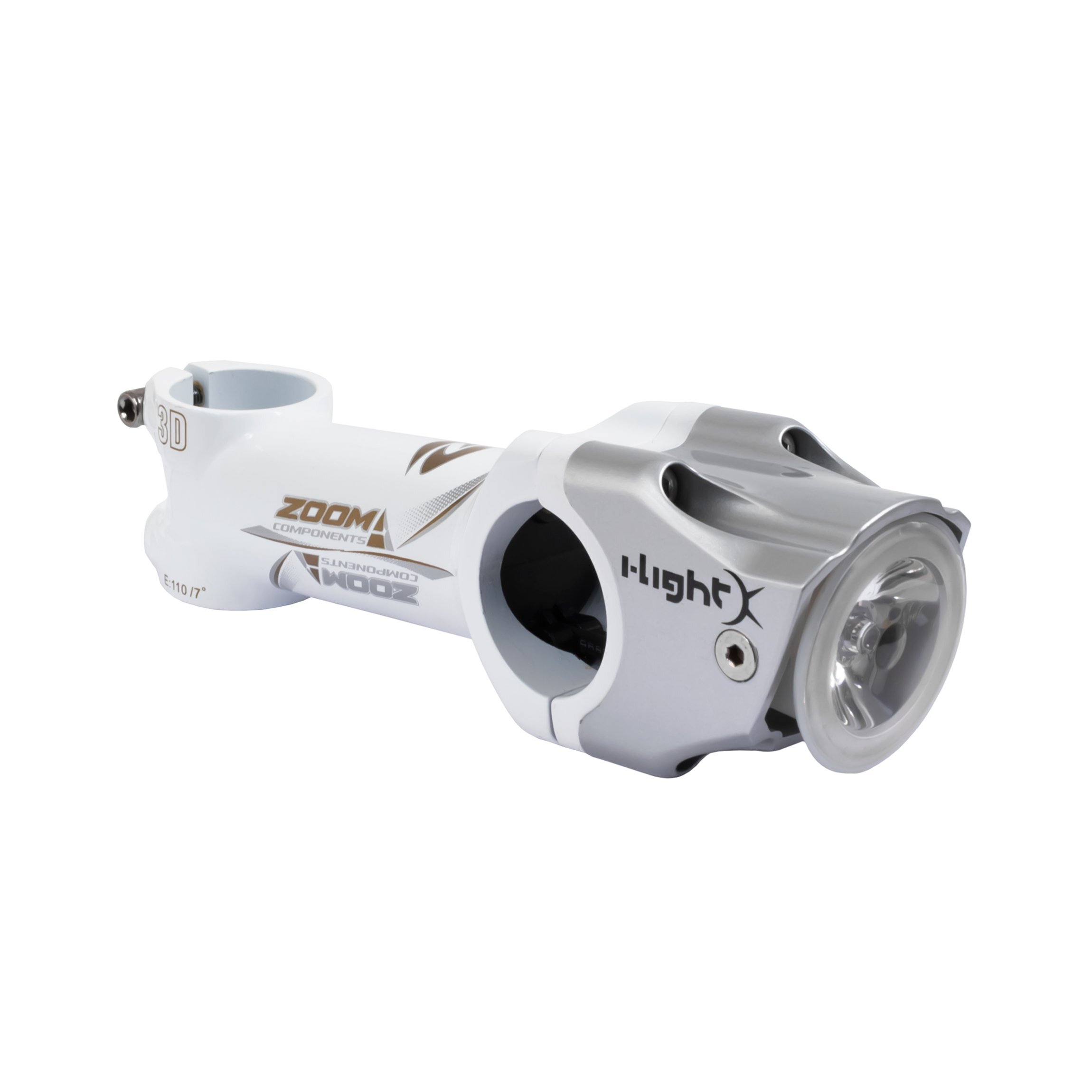 TEE (STEM) ZOOM TDS-D423-8 DIAMETRO 31.8 MM, 31.8 X 110 MM, COLOR BLANCO ALUMINIO
