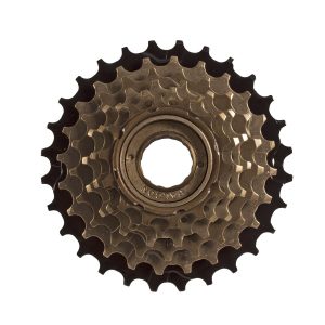 PIÑON FW-61 FOR 6 SPEED 14-28T,COLOR:BR+ED,INDEX WITH FALCON LOGO PACKING:1PCON WHITE BOX
