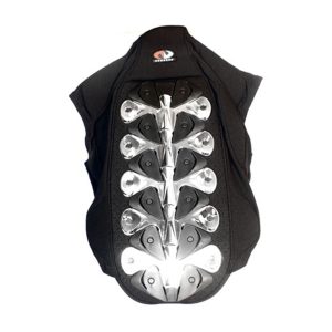 CHALECO PROTECTOR DE CAIDAS NEGRO/PLATEADO REFORZADO