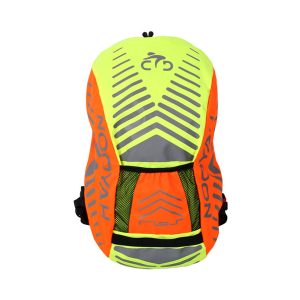 CUBRE MOCHILA ULTRA  REFLECTANTE / IMPERMEABLE ( X 1 ) NARANJA/AMARILLO/NEGRO NOOYAH