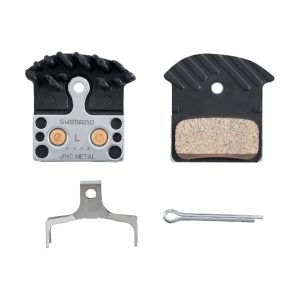 PASTILLA FRENO SHIMANO METAL W/ FIN (J04C), PAD SPRING, W/S PLIT PIN, 1 PAIR, IND.PACK IBPJ04CMFA